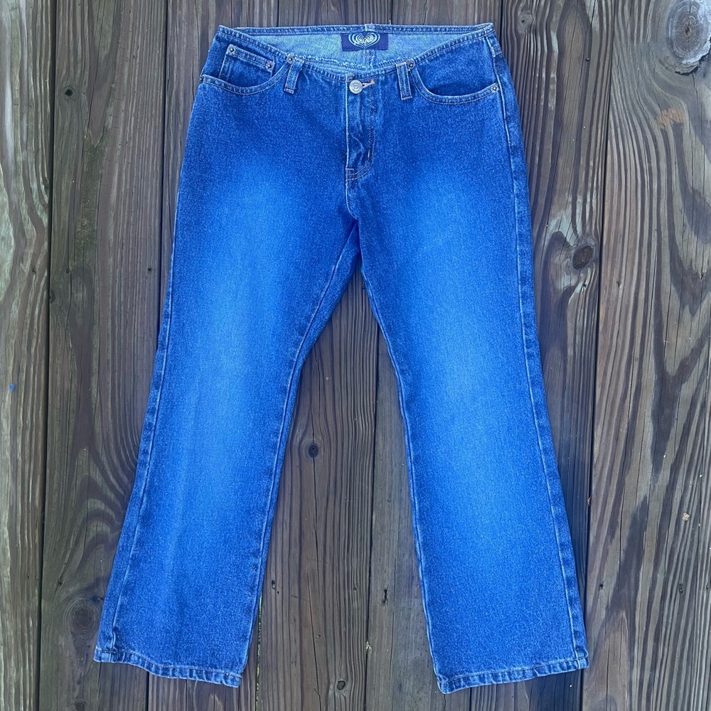 VTG Y2K Angels Low rise Dark Wash Sparkle Jeans